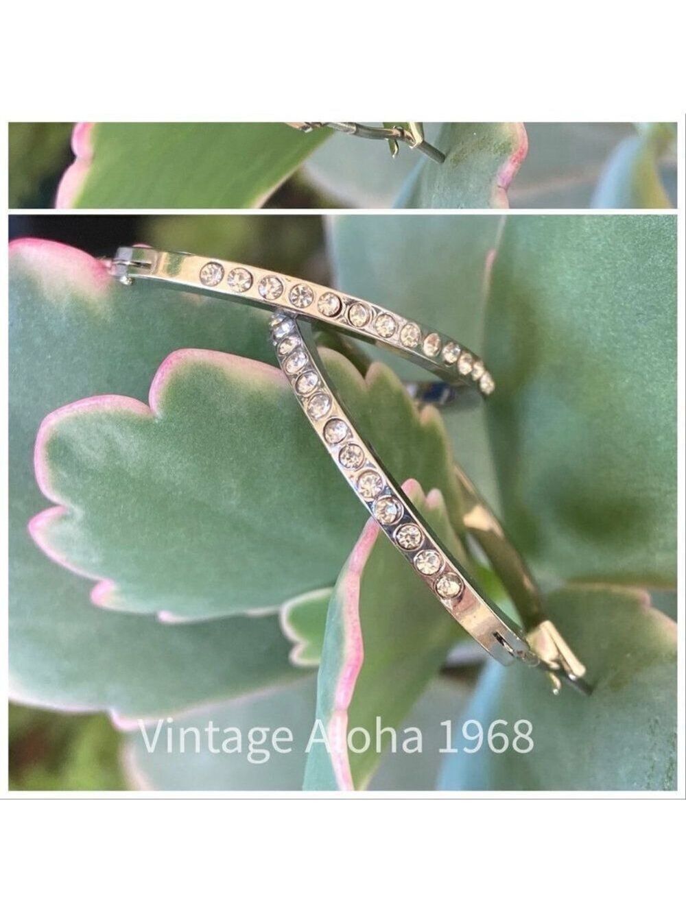 Silver Hoop Earrings Made w/ Swarovski Crystals Earrings
